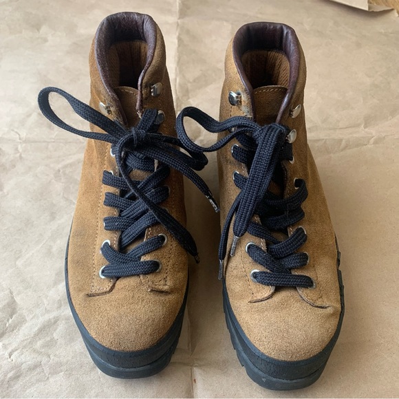 Vintage LL Bean Hiking Boots 5.5 womens D466 Suede Thinsulate - Picture 4 of 11